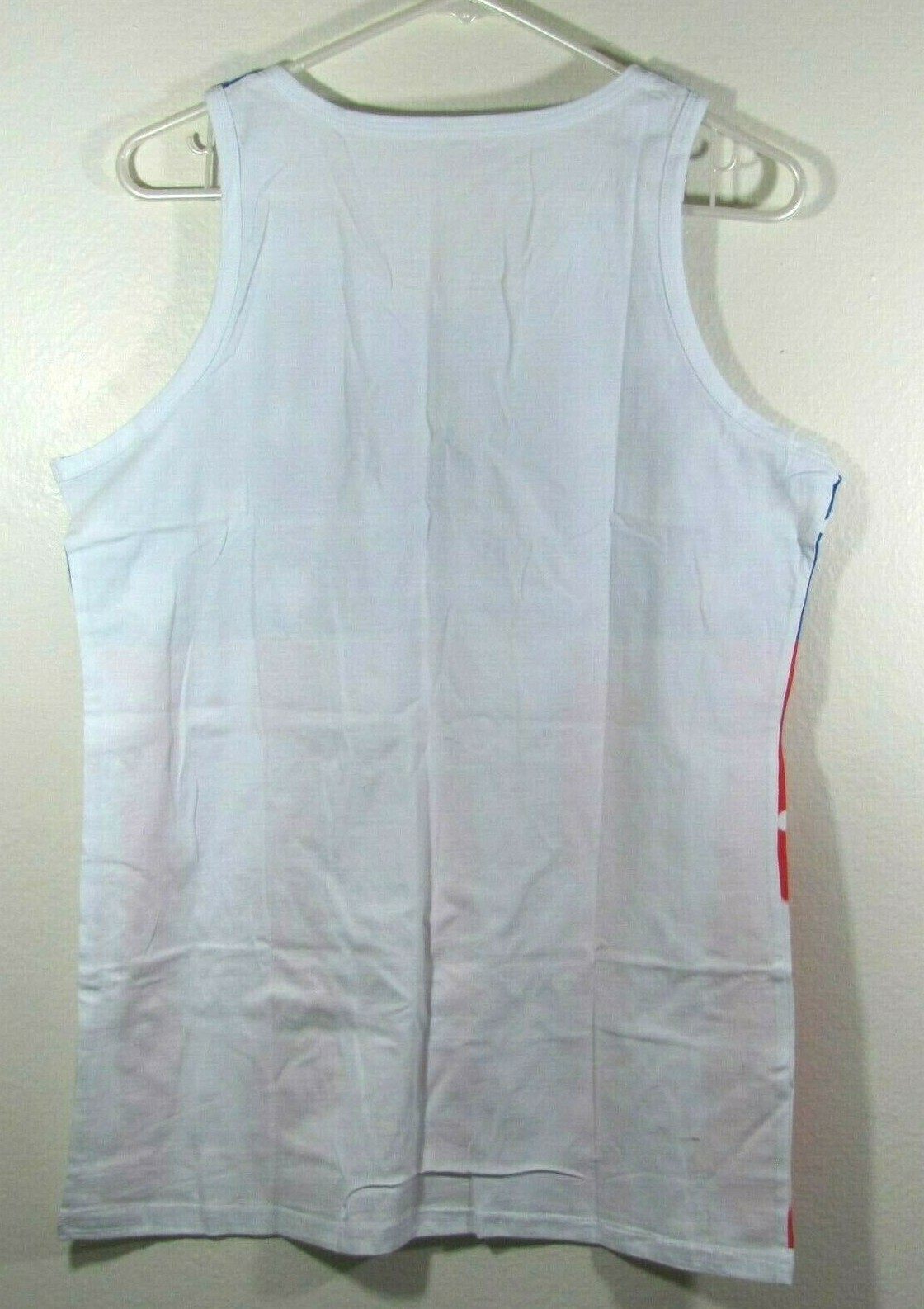 Men’s American Flag striped white red blue sleeveless pride stars tank top Sz S