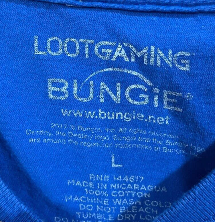 Lootgaming Tshirt Destiny 2 Large Blue Bungie EUC Ghost D2