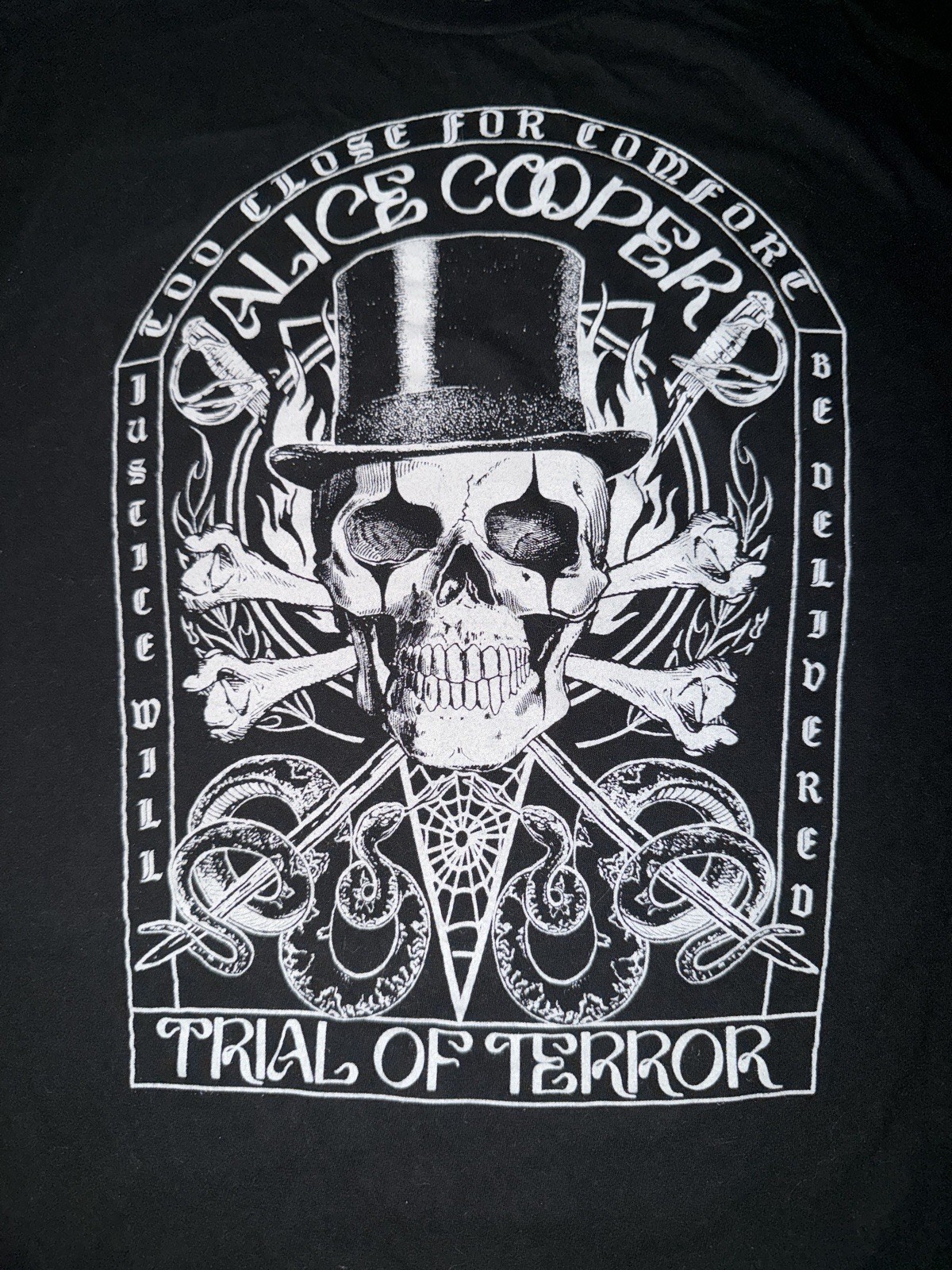Alice Cooper Men’s Black Graphic Logo Crew Neck Short Sleeve Tee Trial XXL