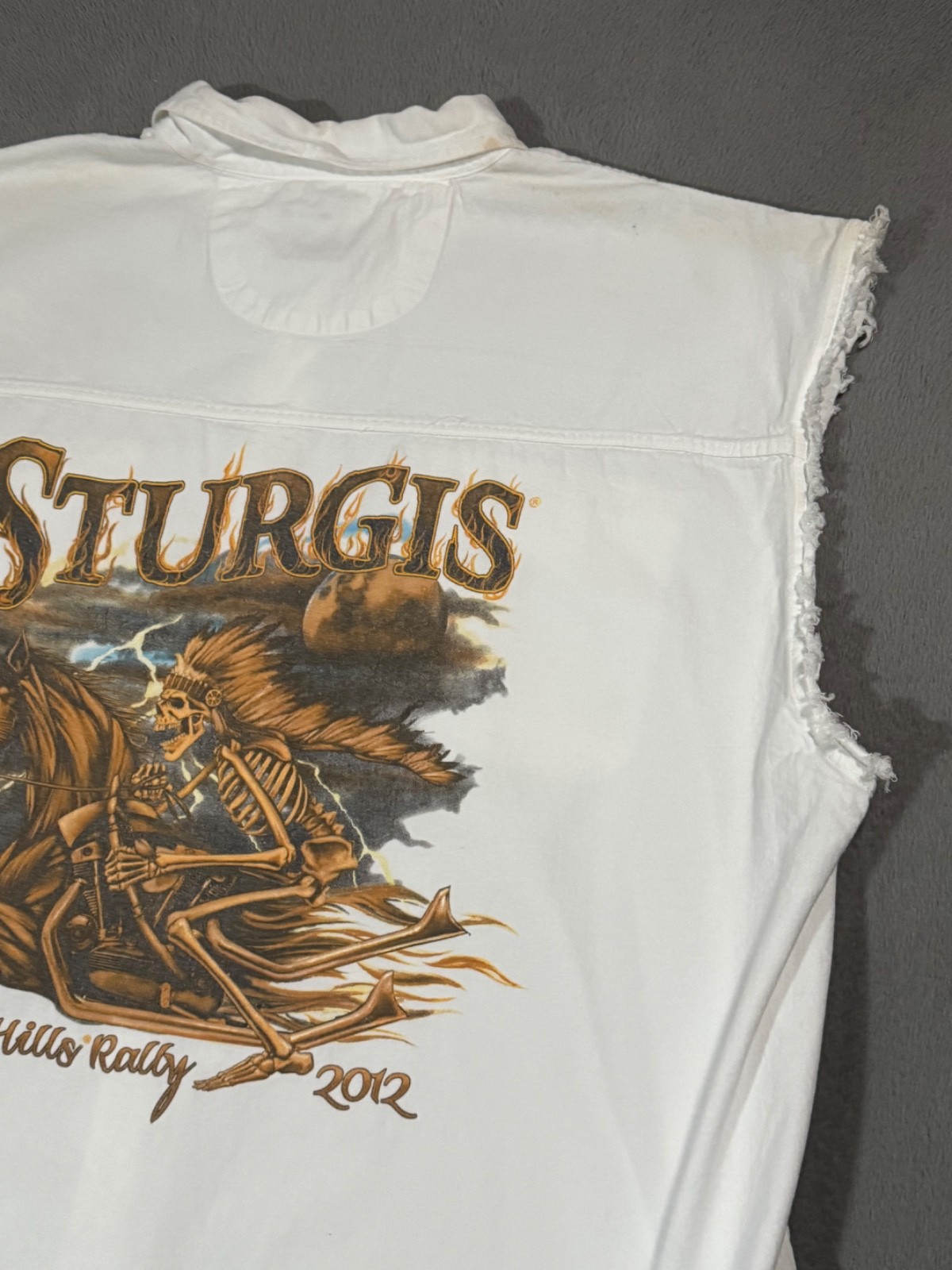 Sturgis Motorcycles Black Hills Rally Vtg 3D Skeleton Horse Tank Top T Shirt 5XL