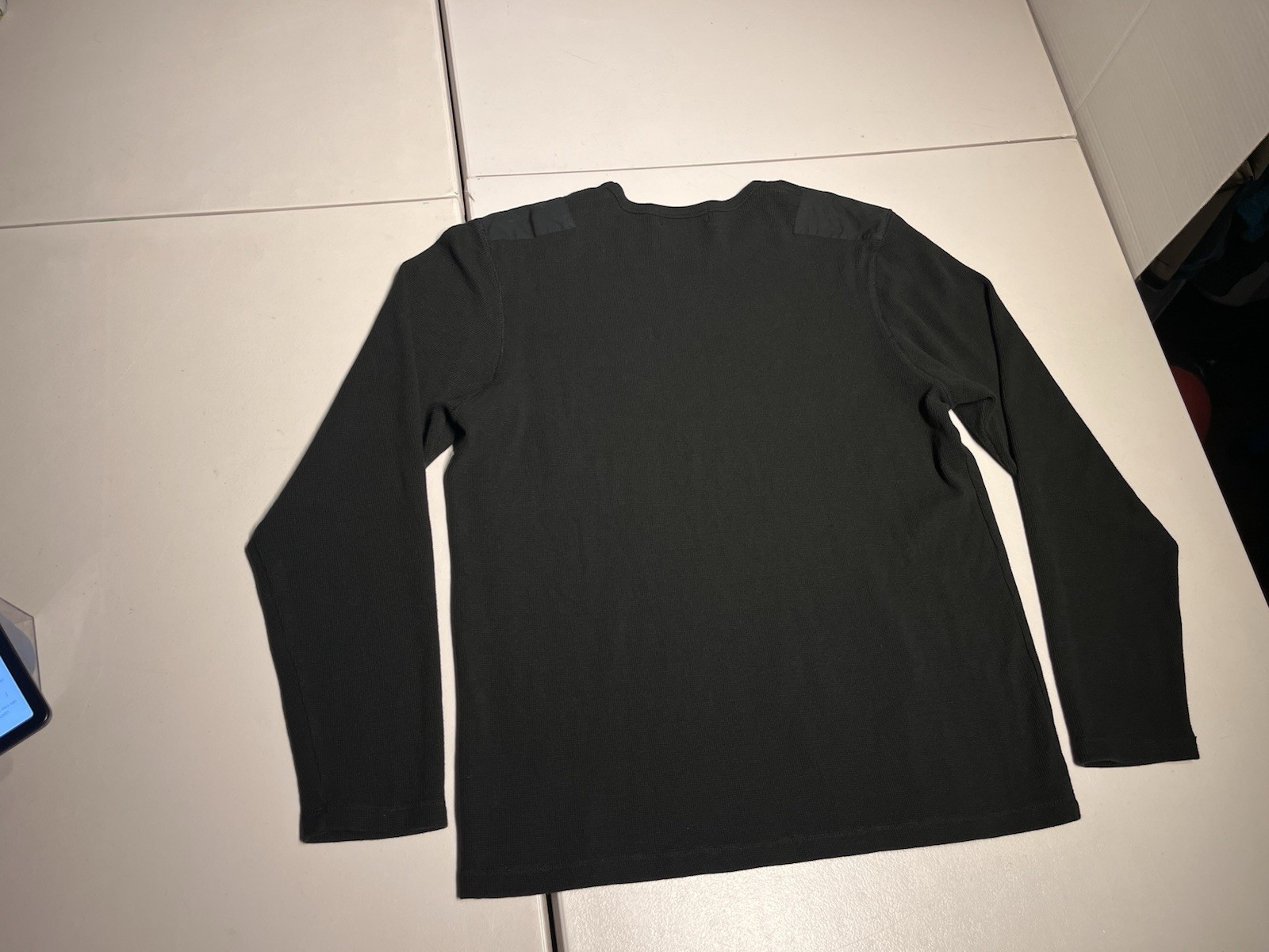 Polo Ralph Lauren Shirt Men’s XL Black Shoulder Patches Long Sleeve Army Cotton