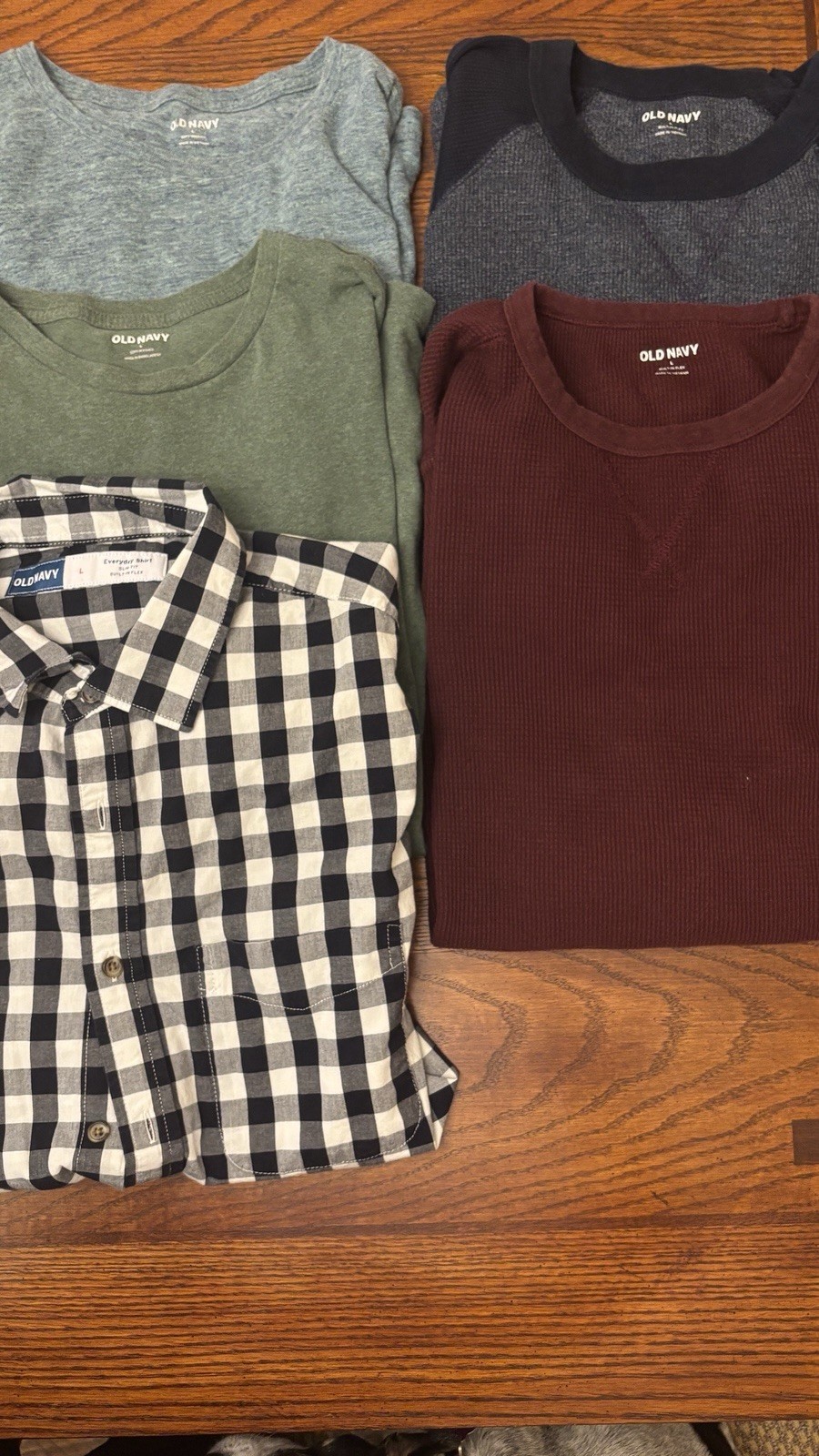 Lot of 5 Old Navy Long Sleeve Casual Men’s Shirts Size Large Pre-Owned