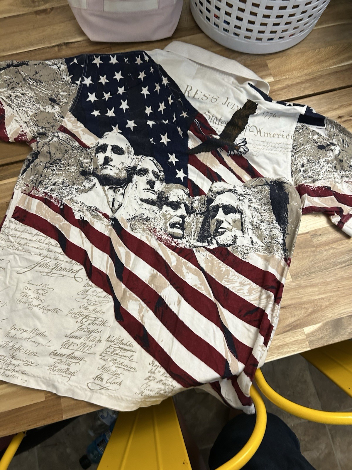 American Summer Clothing Co USA Flag Eagle Graphic Polo Shirt Men’s XL