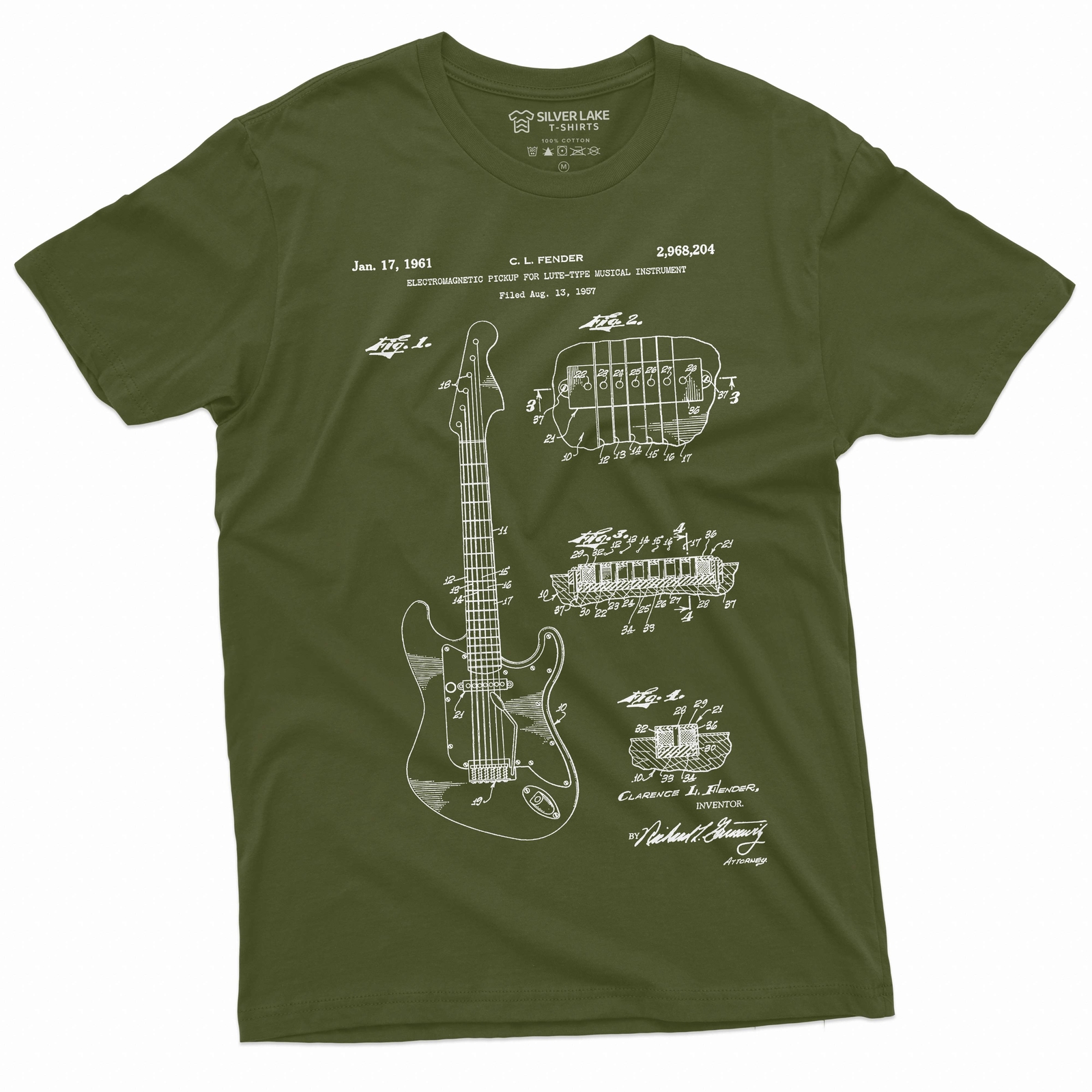 Guitar 1955 Patent T-shirt Guitar Player Birthday music musician Guitarist tee