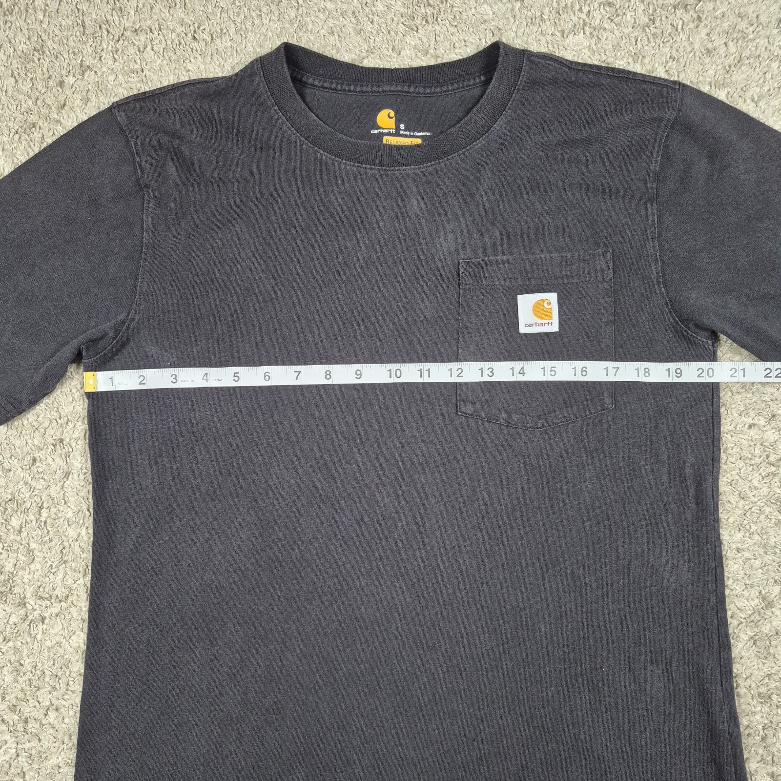 Lot Of 2 Carhartt Relaxed Fit Mens Pocket Tshirts Small Gray Black Short Sleeve