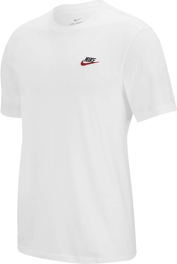 Nike Men’s NSW Club Tee, White/Black/University Red X-Large