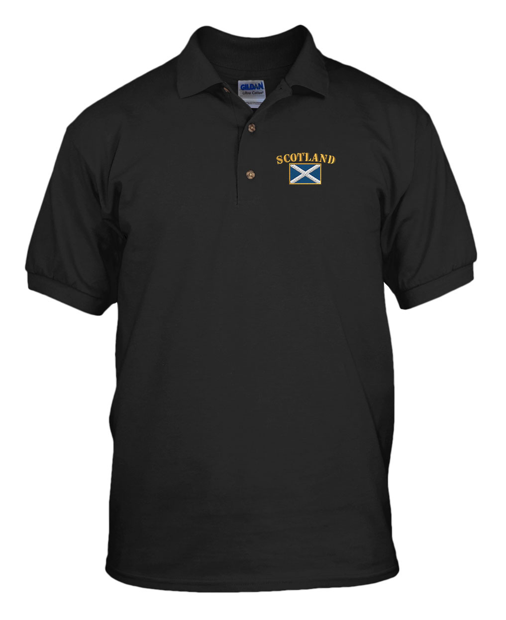 SCOTLAND FLAG Embroidery Embroidered Golf Polo Shirt