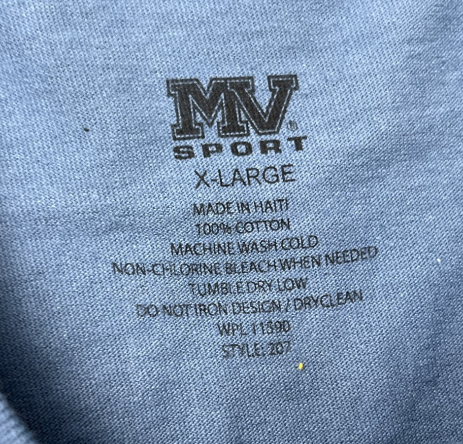 MV Sport Point University Skyhawks 1937 T Shirt Adult XL Blue Spell Out Tee