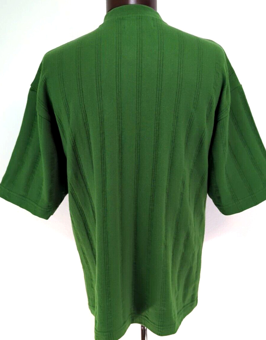 VTG 80s 90s COLUMBIAKNIT Henley T-Shirt Men’s Size M Green Ribbed USA MADE ~NEW*