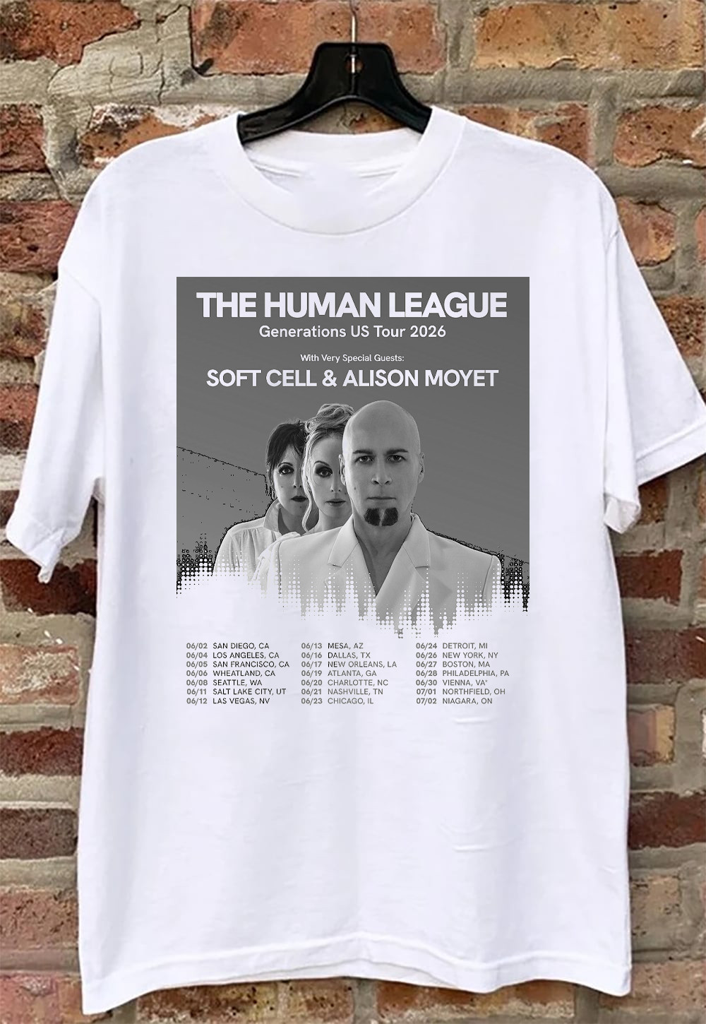 The Human League The Generations US Tour 2026 White Shirt L376
