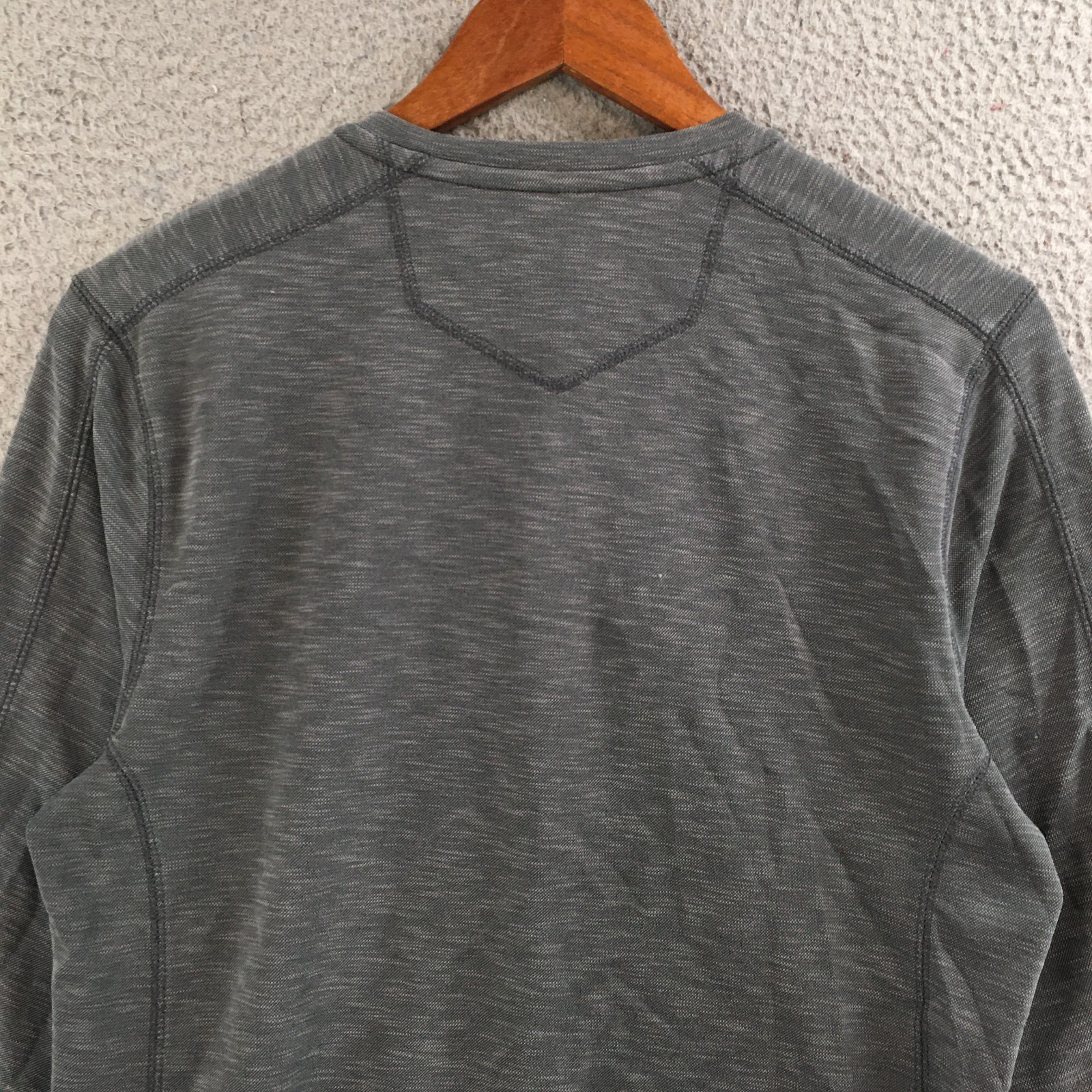 Eddie Bauer Button Up Henley Shirt Long Sleeve Mens S Active Fit Knitted Gray