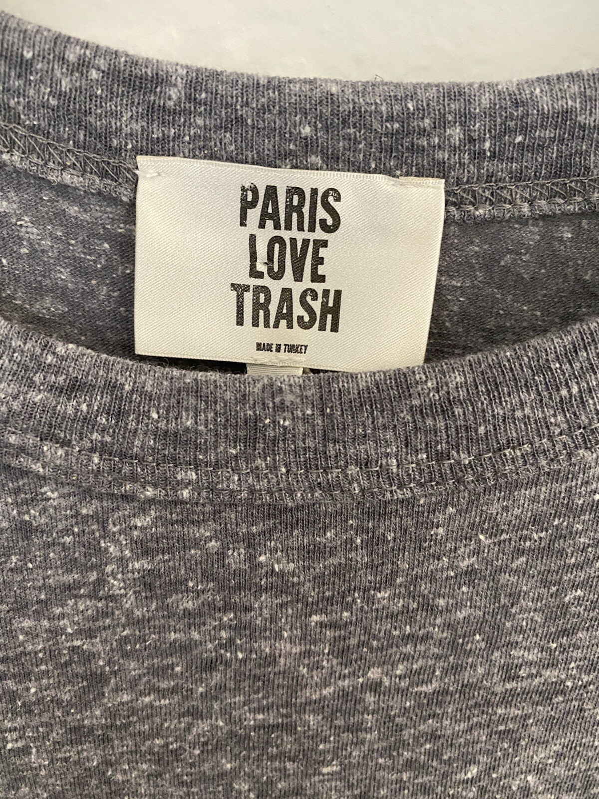 Paris Love Trash L’Ennemi Public T-Shirt Heather Gray Large Size New with Tags