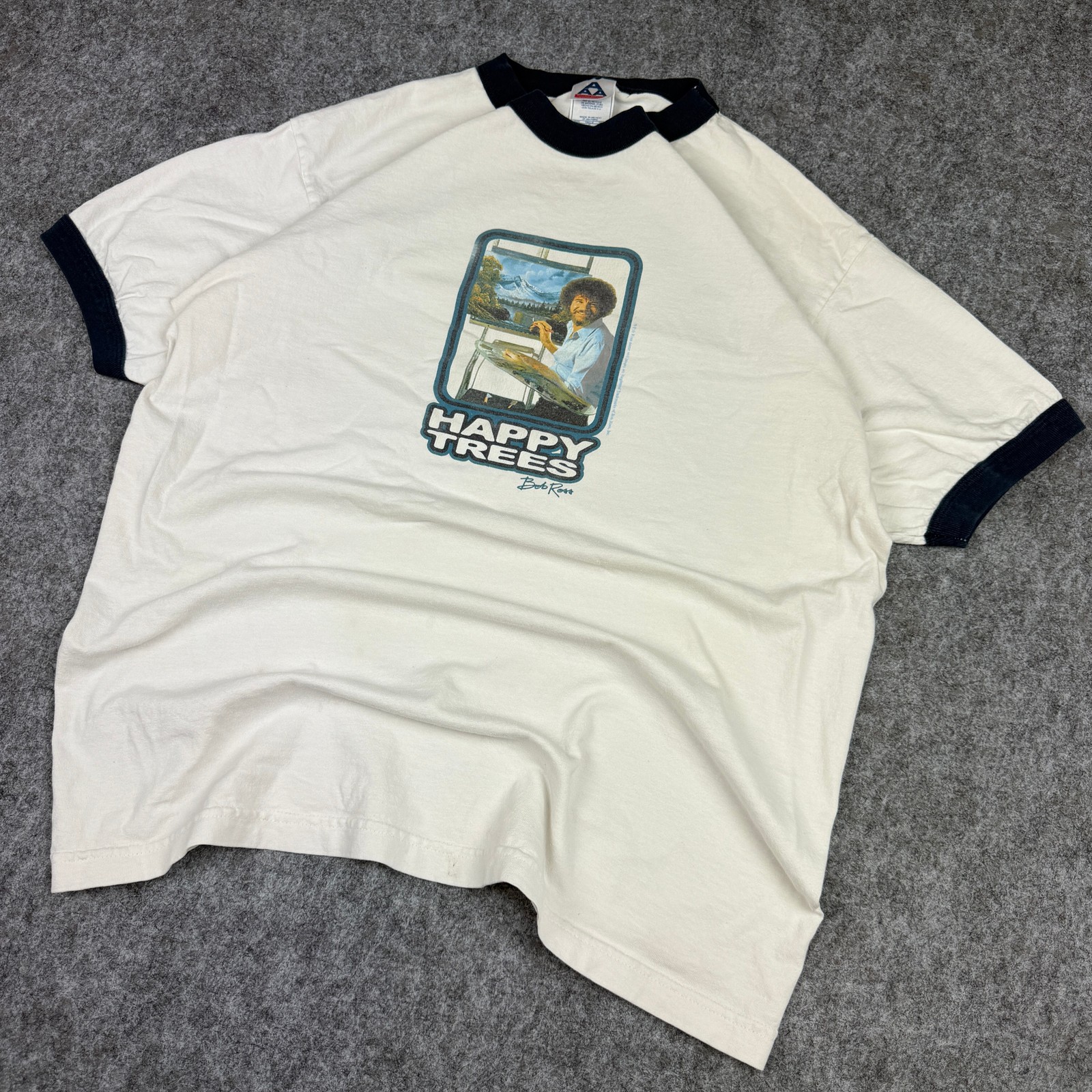 Y2K Alstyle Bob Ross Happy Trees Ringer Tee