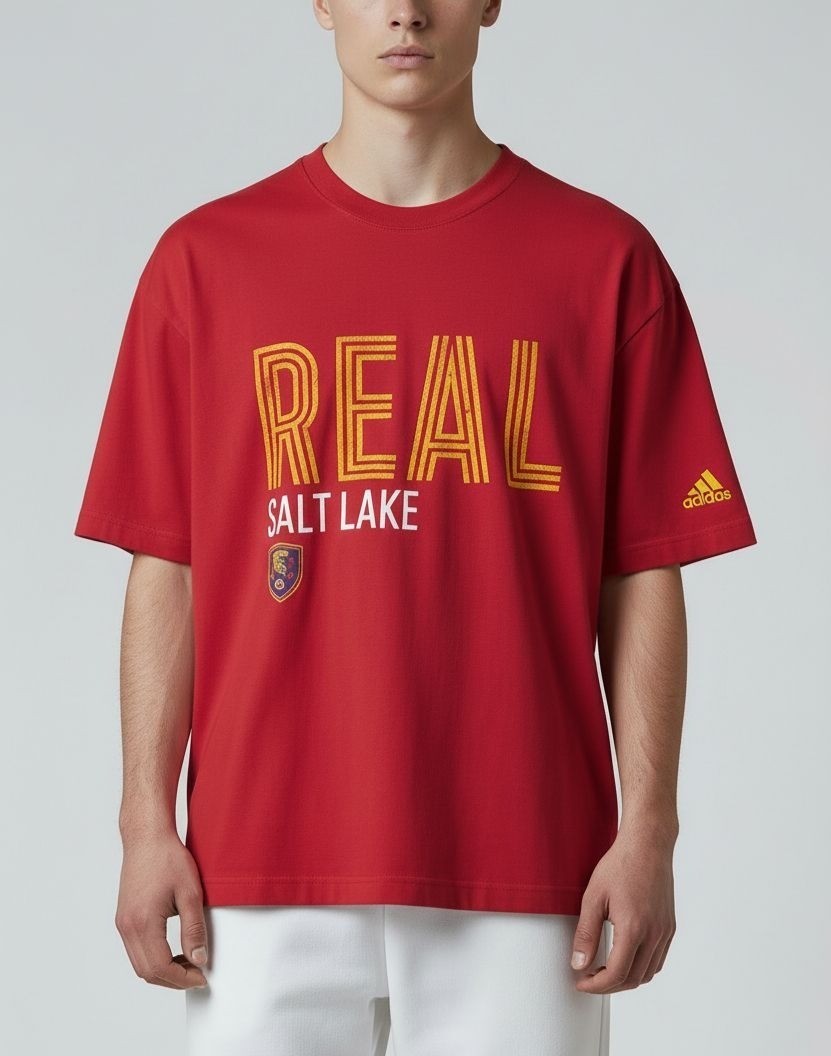 Adidas Real Salt Lake Red T-Shirt XL Short Sleeve Graphic Tee Soccer Fan Apparel