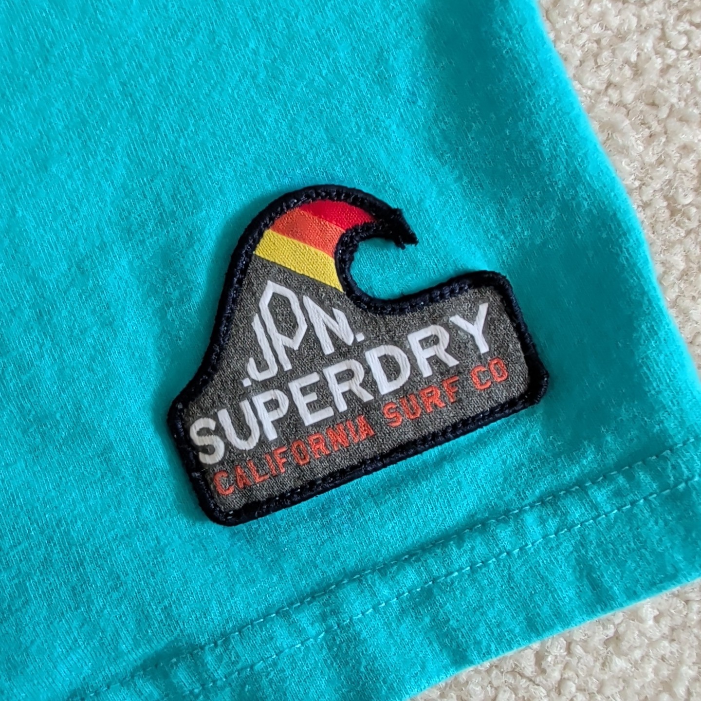 Superdry Y2K Shirt Adult Large Turquoise Retro Surf Skater Graphic Tee Japanese*