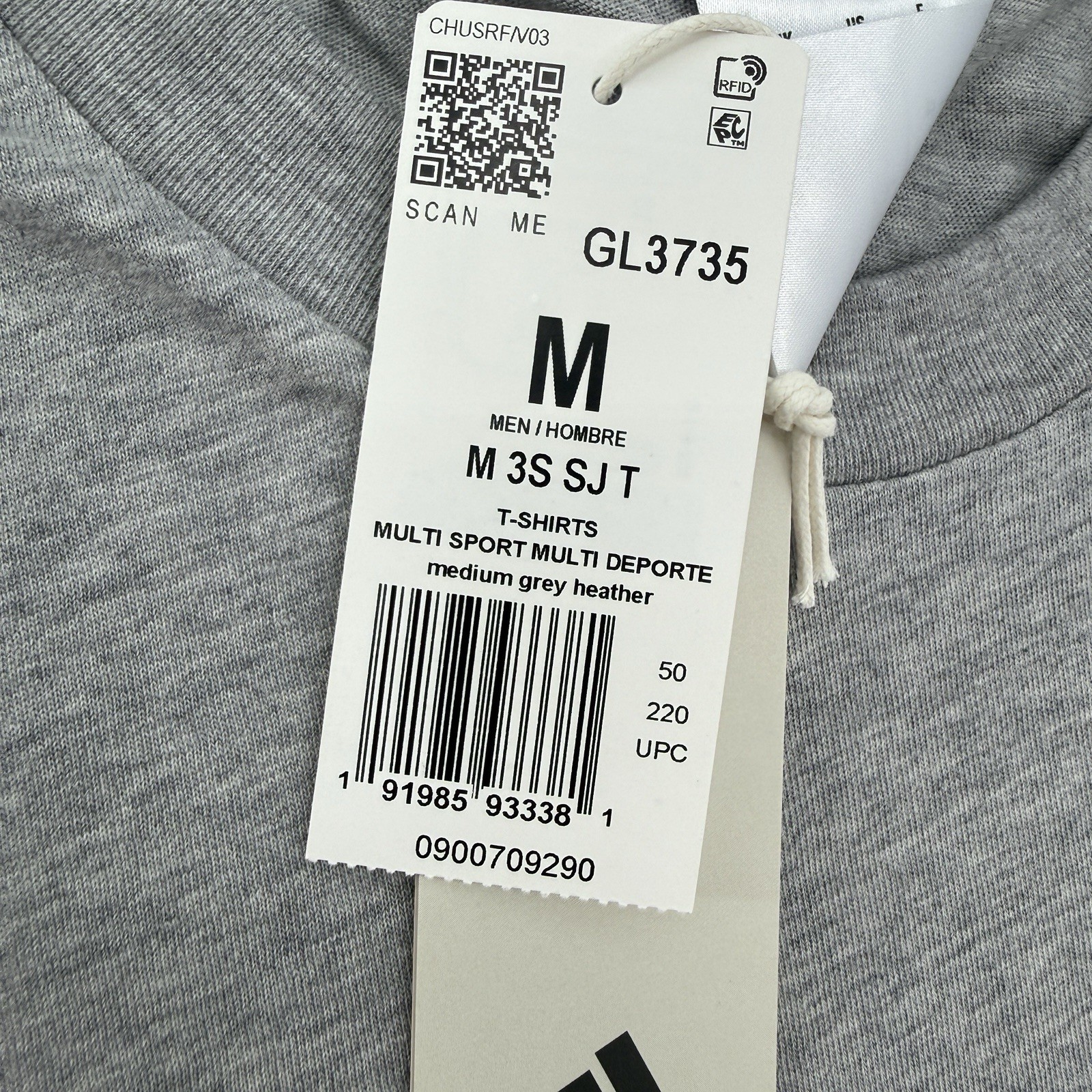 Adidas 3 Stripes T Shirt Mens Medium Gray Heather Logo Athletic Tee NWT