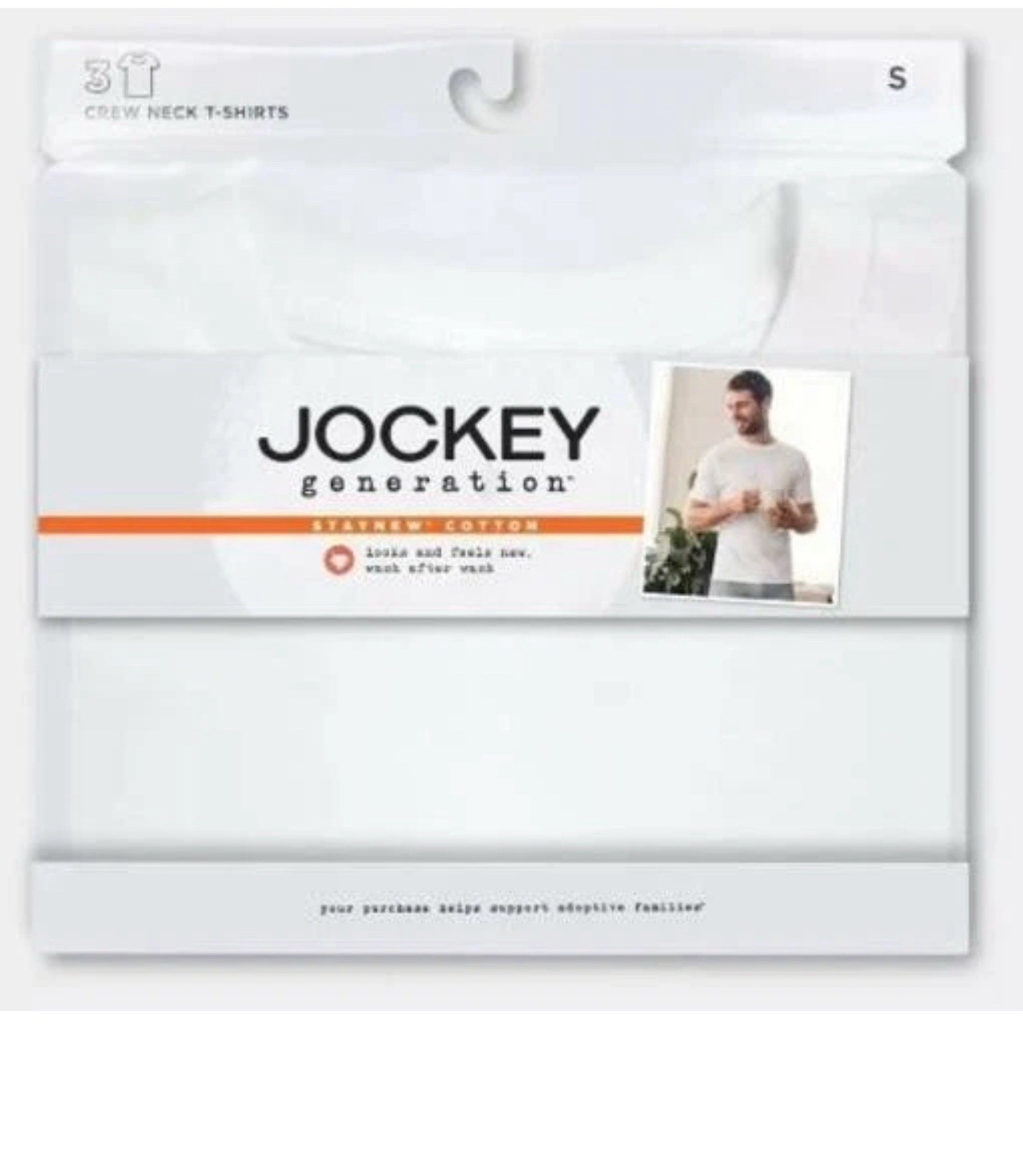 Jockey Generation Men’s Stay New Cotton 3pk Crew Neck T-Shirt – White, Medium
