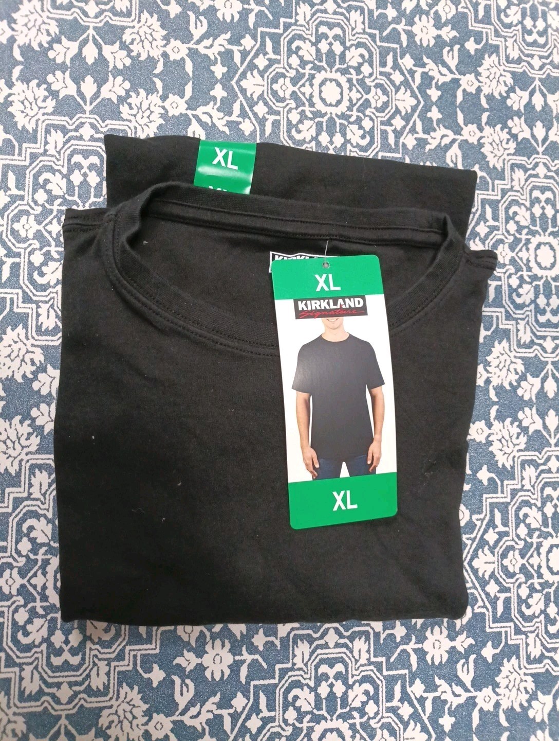 Kirkland Signature T-Shirt Mens Large 100% Pima Cotton Black NOS w/ Tag