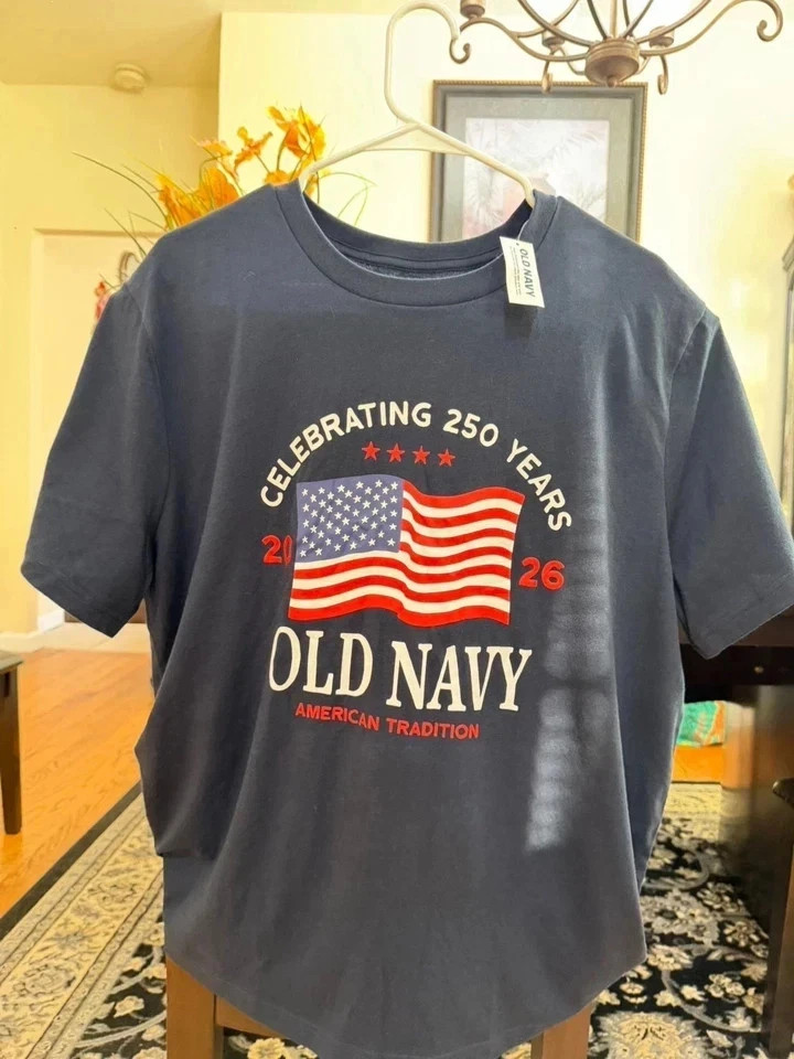 2026 Men OLD NAVY Flag 4th of July T Shirt