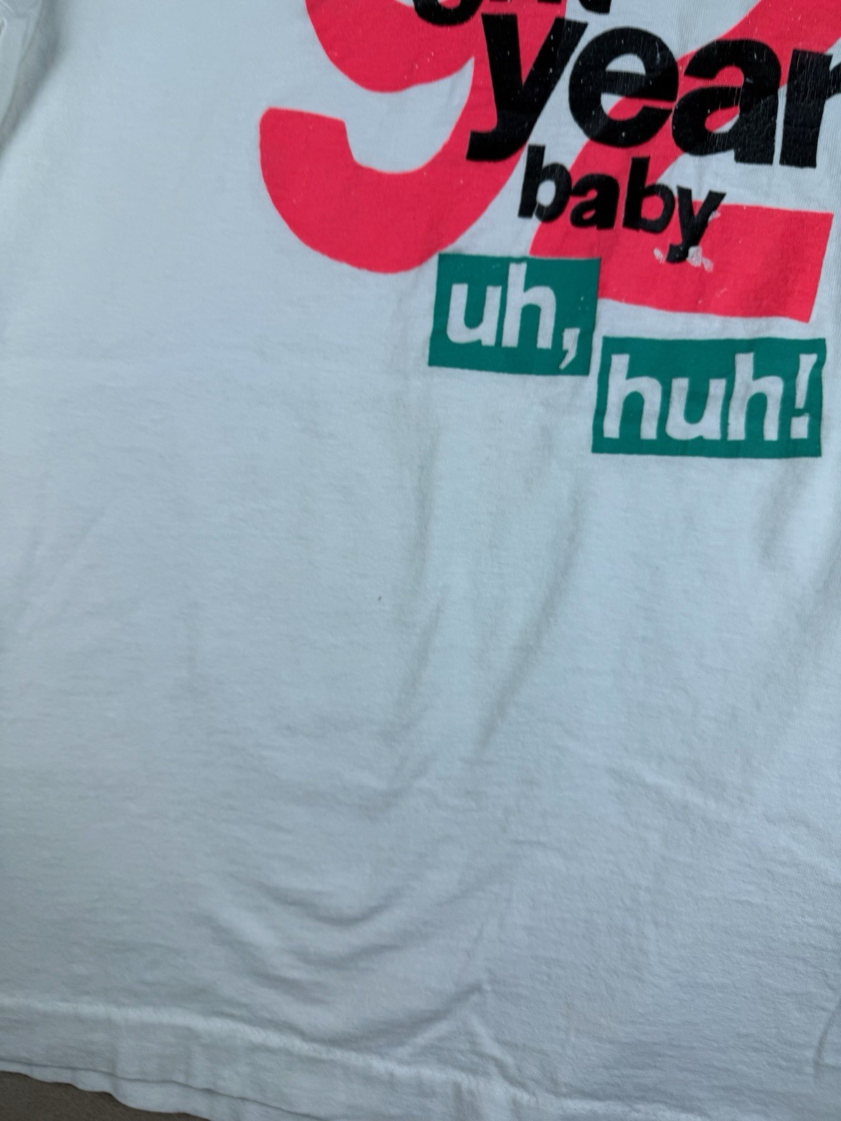 Vintage 1992 T-Shirt XL White Novelty Slogan Tee Graphic Single Stitch USA