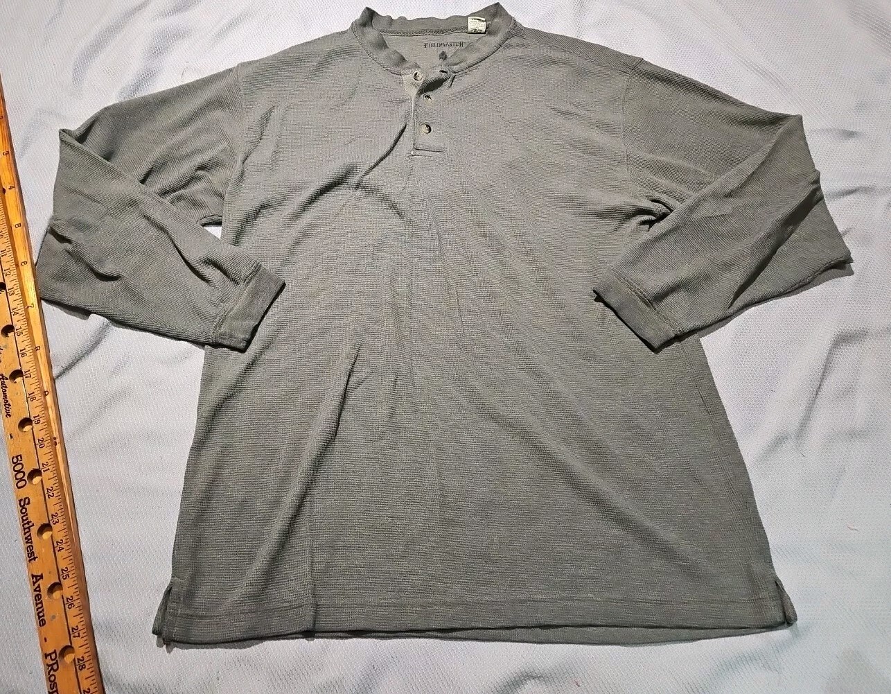 Field Master Shirt Mens Medium Gray Henley Outdoor Casual Daily Preppy Tee