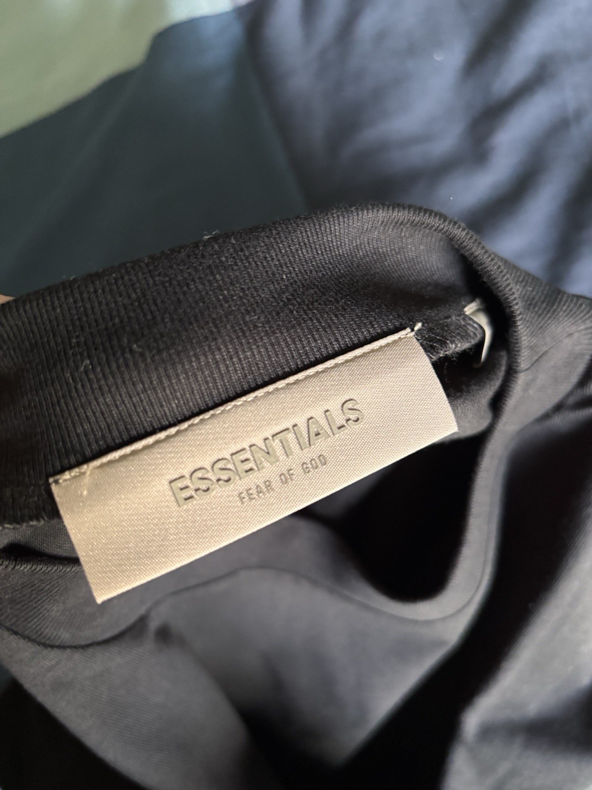 Essentials Fear of God Logo Crew Neck Short Sleeve Black Cotton T-Shirt XS
