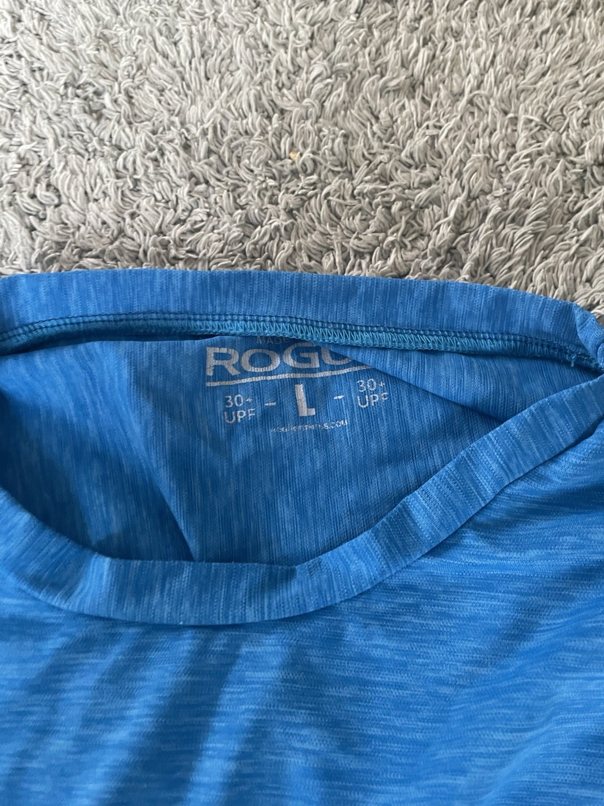 Rogue Fitness Blue UPF 30+ Long Sleeve Shirt Size Men’s Large Made In USA