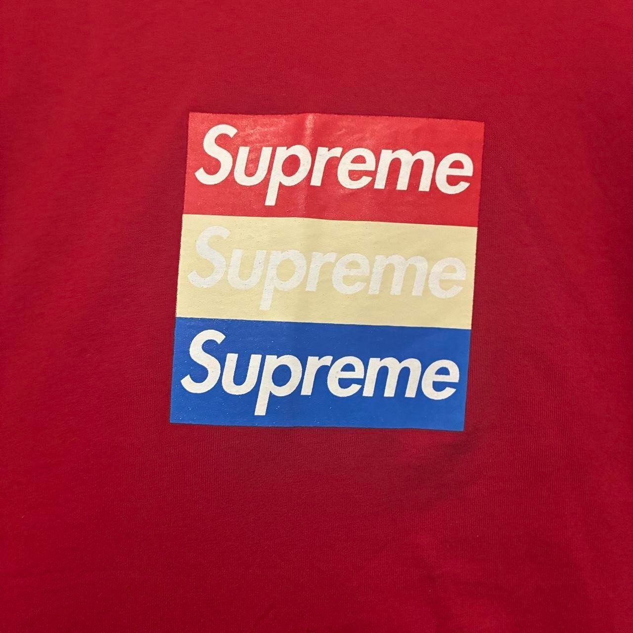 asspizza Supreme Triple Box Logo Tri Color Longsleeve Red Size Small RARE 2021