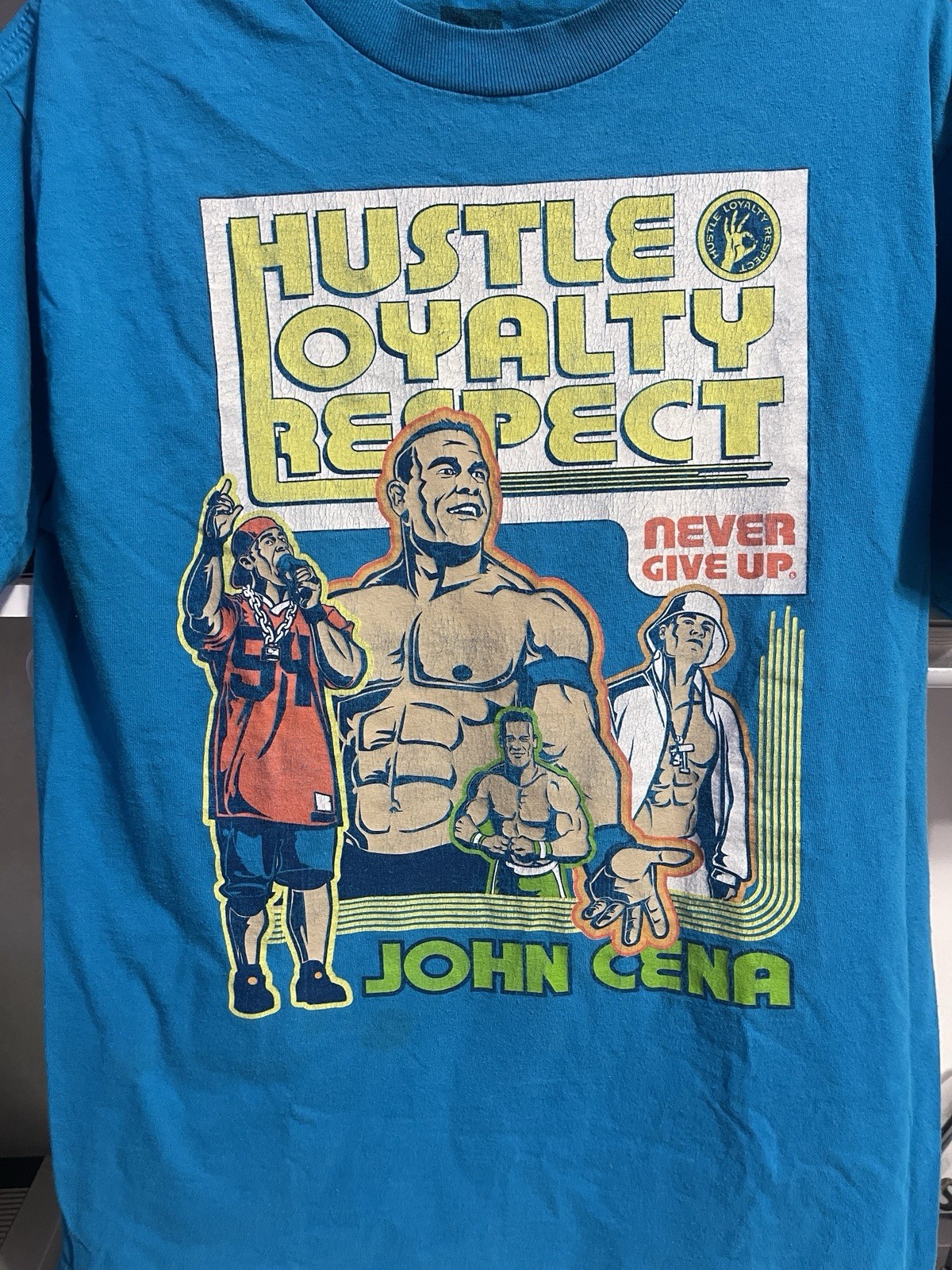 JON CENA WWE Official Hustle Loyalty Respect w/h U C ME T-shirt Size Medium