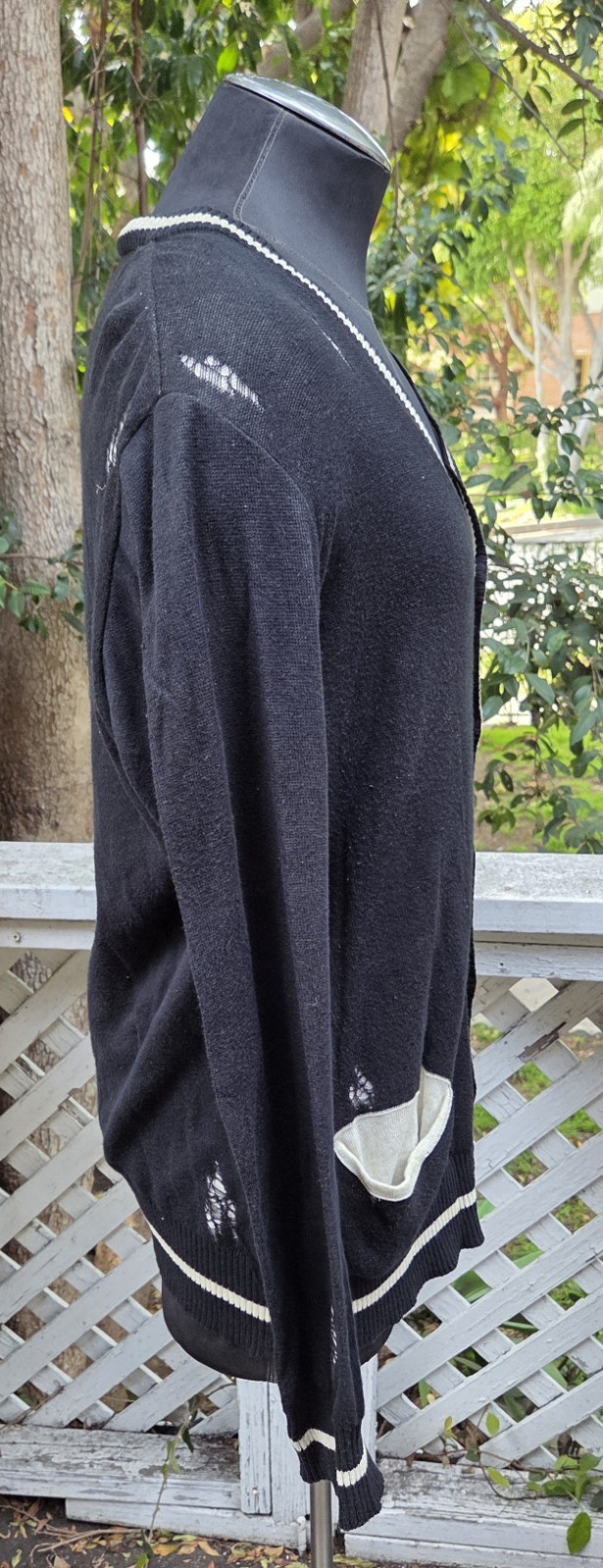 Mihara Yasuhiro 11SS Damage Processing Tiger Knit Cardigan Sz M L G2U