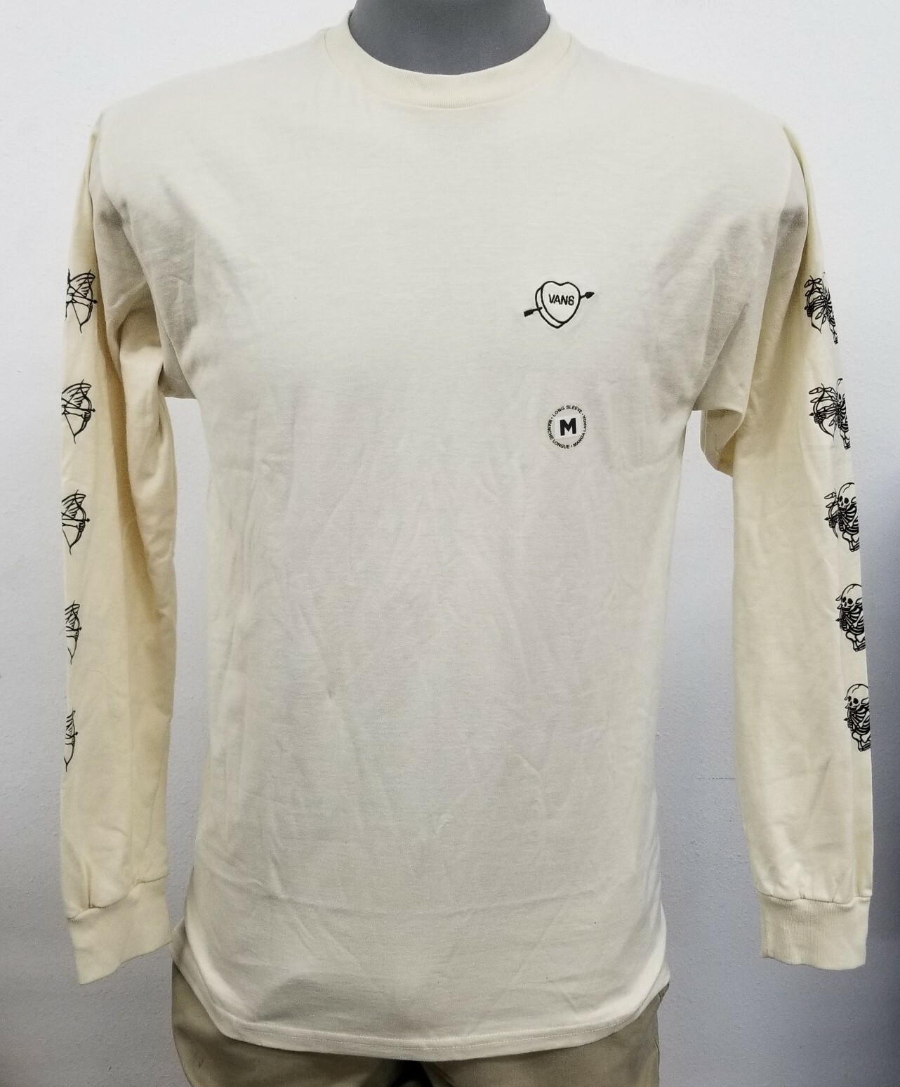 Vans Love Hate Seed Pearl Men’s L/S Crew Neck T-Shirt NWT $29.50 Choose Size