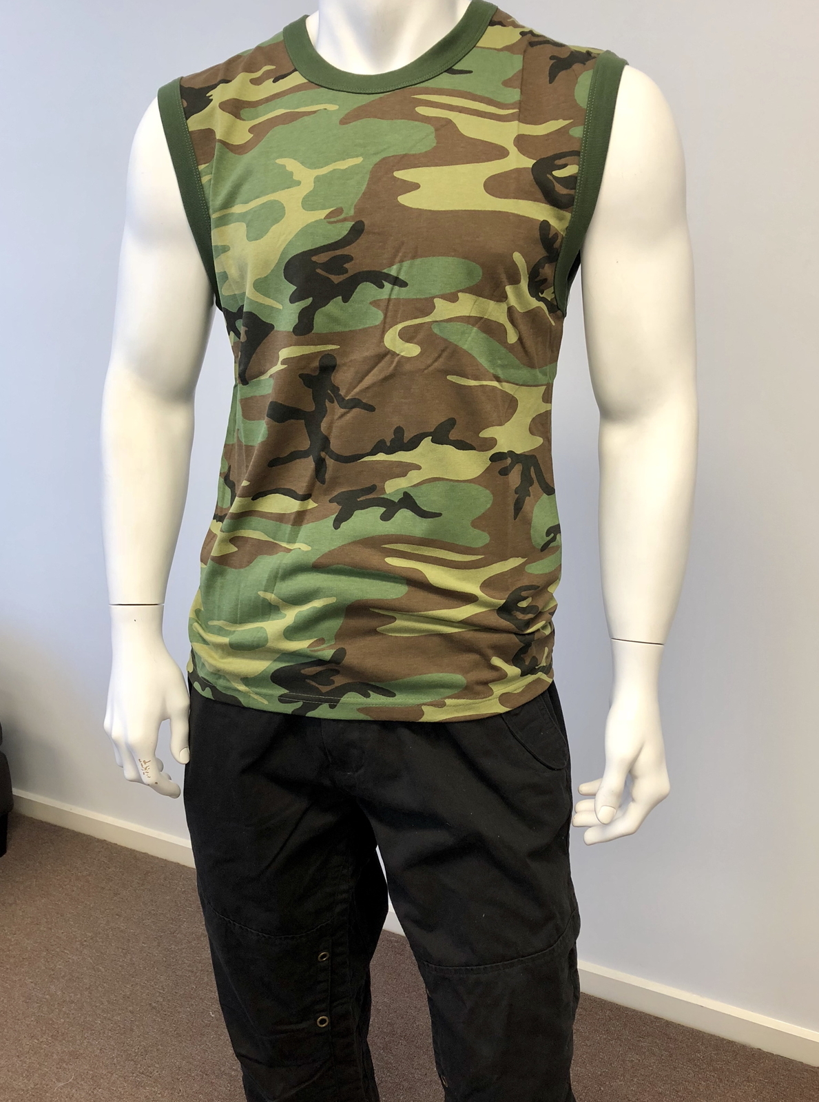 Mens Womens Kids Teens Army Training Gym Outdoor T-SHIRT Tee Tank -Woodland Camo