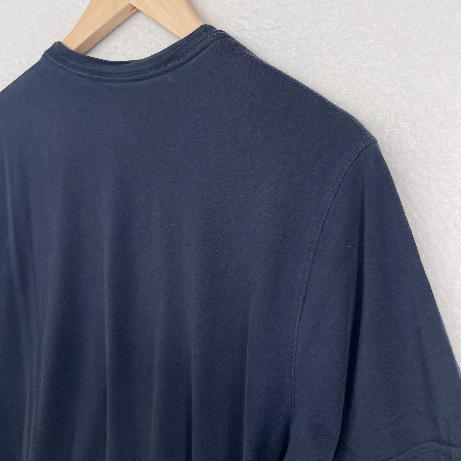 BROOKS BROTHERS Shirt Mens M RED FLEECE Contrast Striped Pocket Tee Cotton Blue