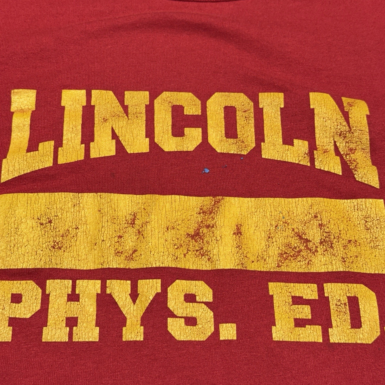 Vintage 90s Double Face Phys Ed T Shirt Mens XL Red/Yellow USA