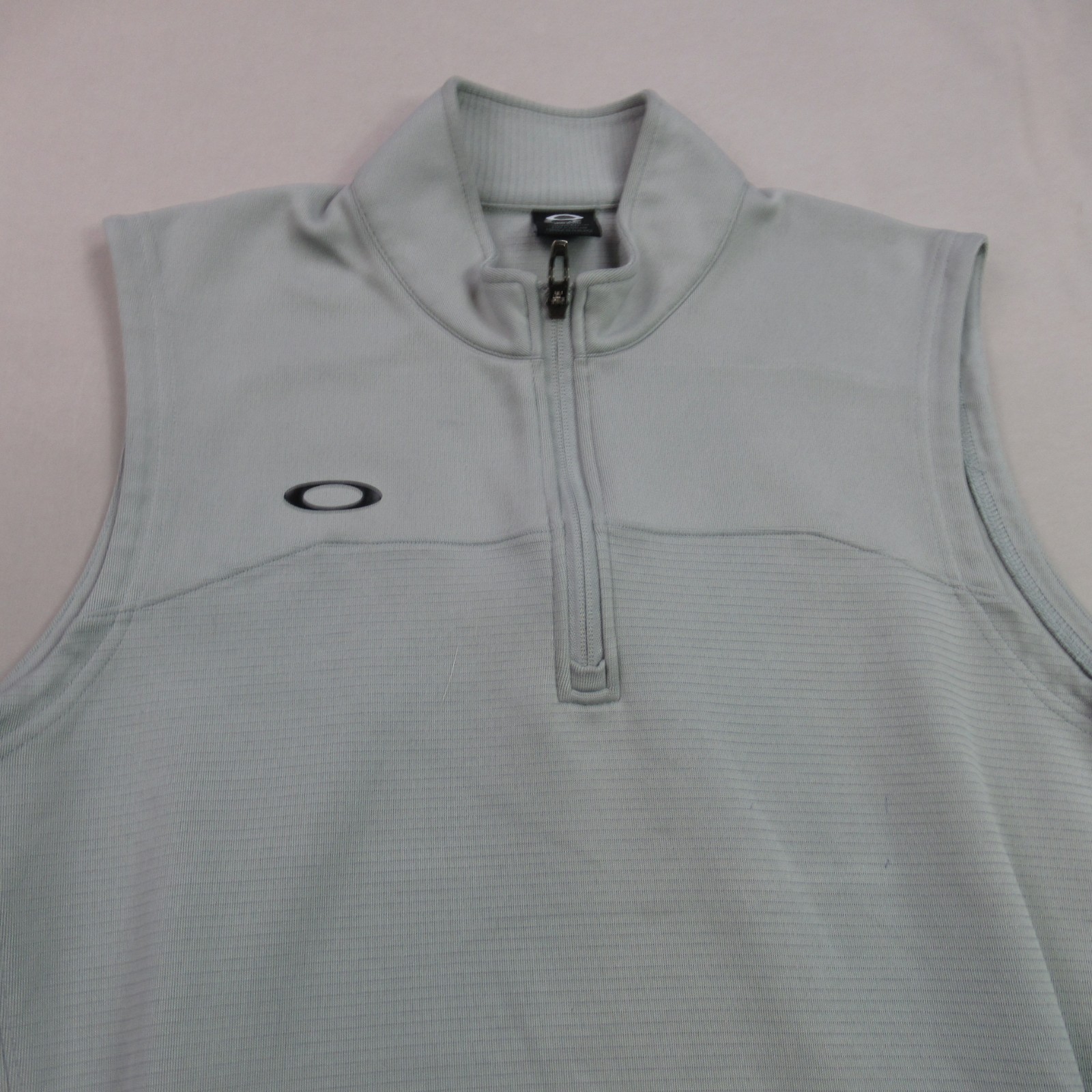 Oakley Shirt Mens XL Sleeveless Lightweight Casual 1/4 Zip Gray Pockets