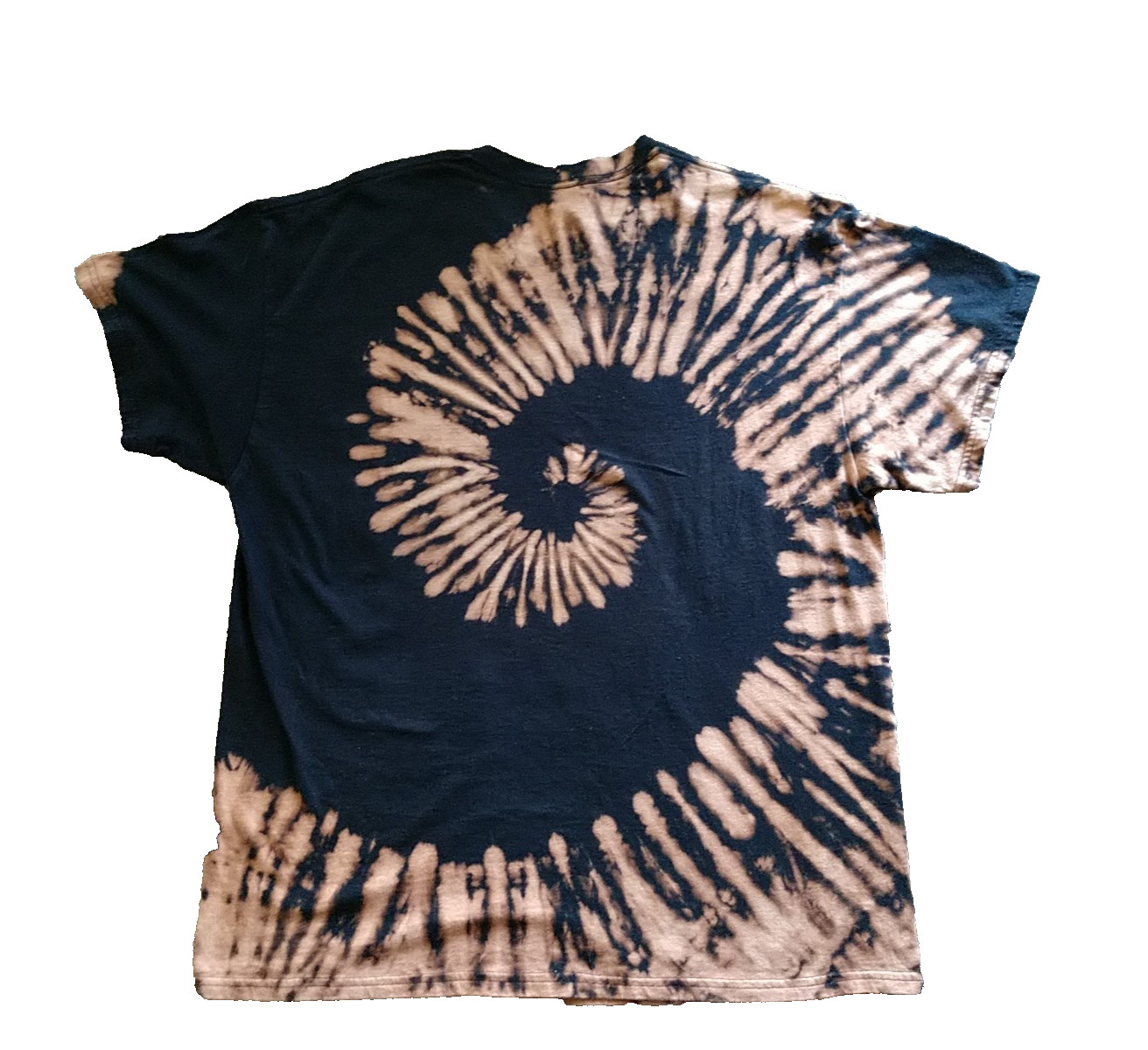 Handmade Spiral Bleached Tie Dye Shirt Unisex Men Women Sz XL Hippie Cotton T188