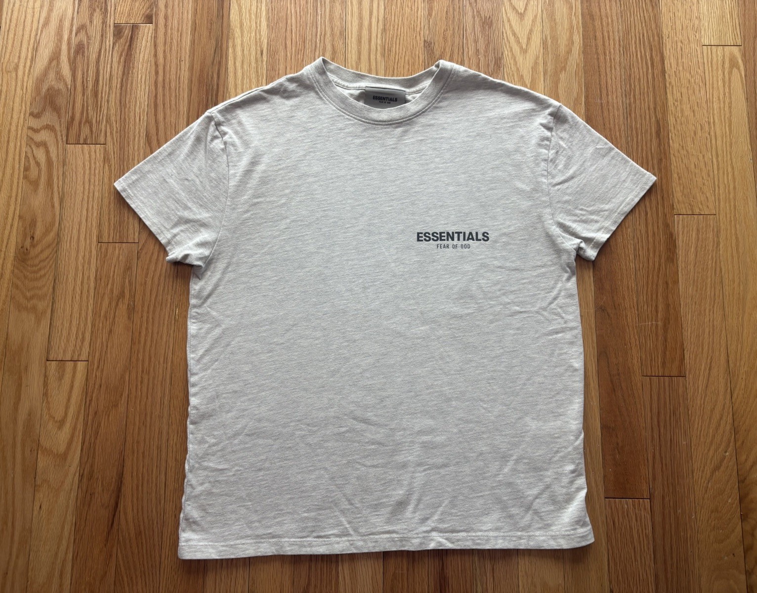 Fear Of God Essentials Short-Sleeve Tee Light Heather Oatmeal 2021 Size XXS