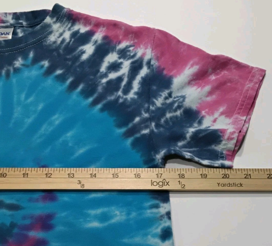 New Tie Dye Men’s T-Shirt Pink Blue Adult Small Multicolor Summer Spiral