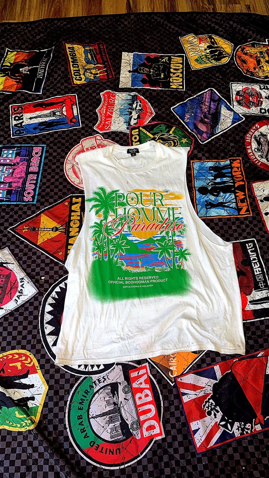 Pour Homme Paradiso Graphic Muscle Tank Top