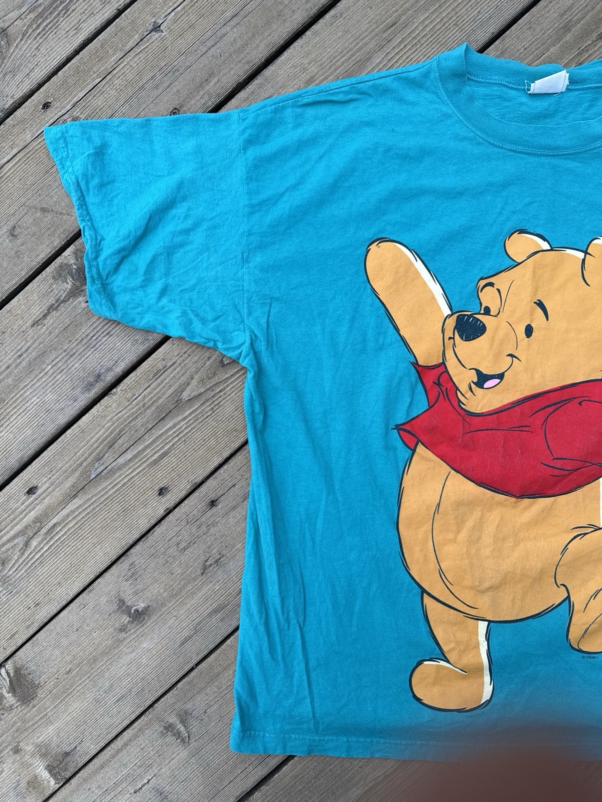 Vintage 90s Disney Winnie the Pooh Turquoise T Shirt Sun Sportswear USA XXL