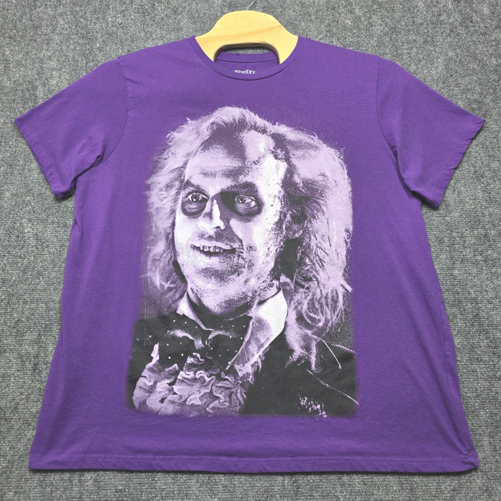 Beetlejuice Graphic Tee Men’s Size 3XL Purple Short Sleeve Movie Promo T-Shirt