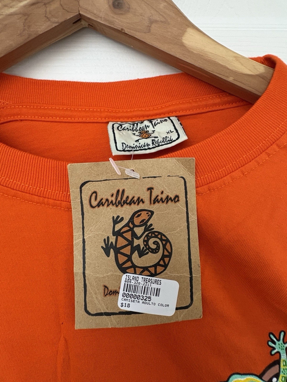 Caribbean Taino Orange T Shirt From Dominican Republic Size XL