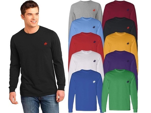 Men’s 100% Cotton Long Sleeve T-Shirts (4-Pack)
