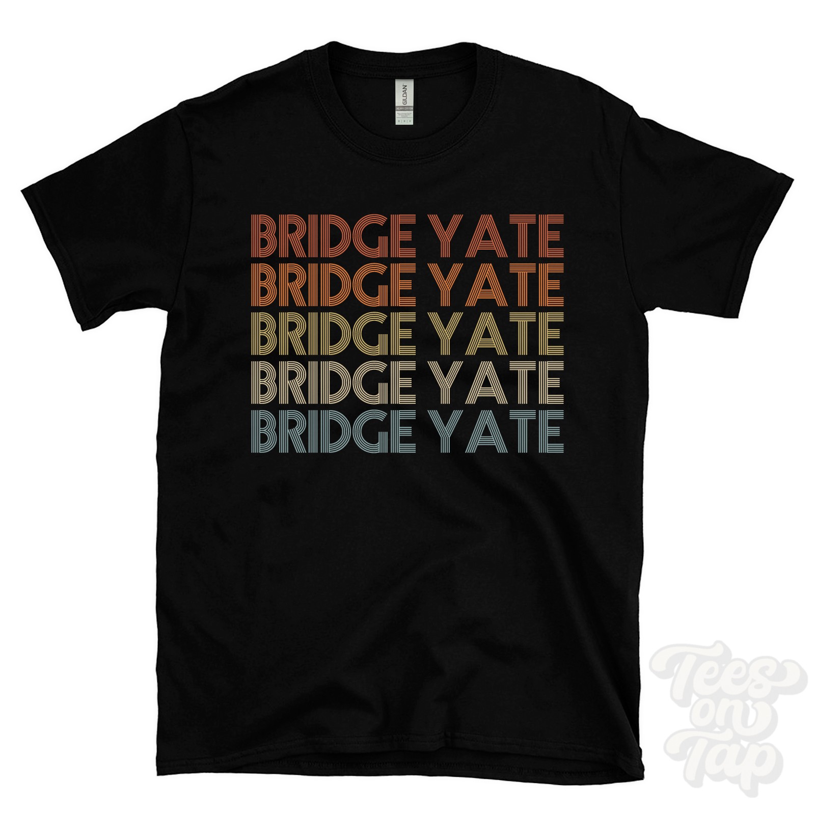 BRIDGE YATE REPEATED RETRO STYLE T-SHIRT mens & womens uk place name gift