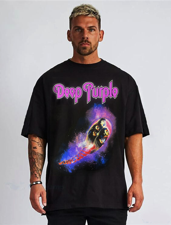 DEEP PURPLE FIREBALL HARD ROCK BLACK T SHIRTS MEN’S SIZES