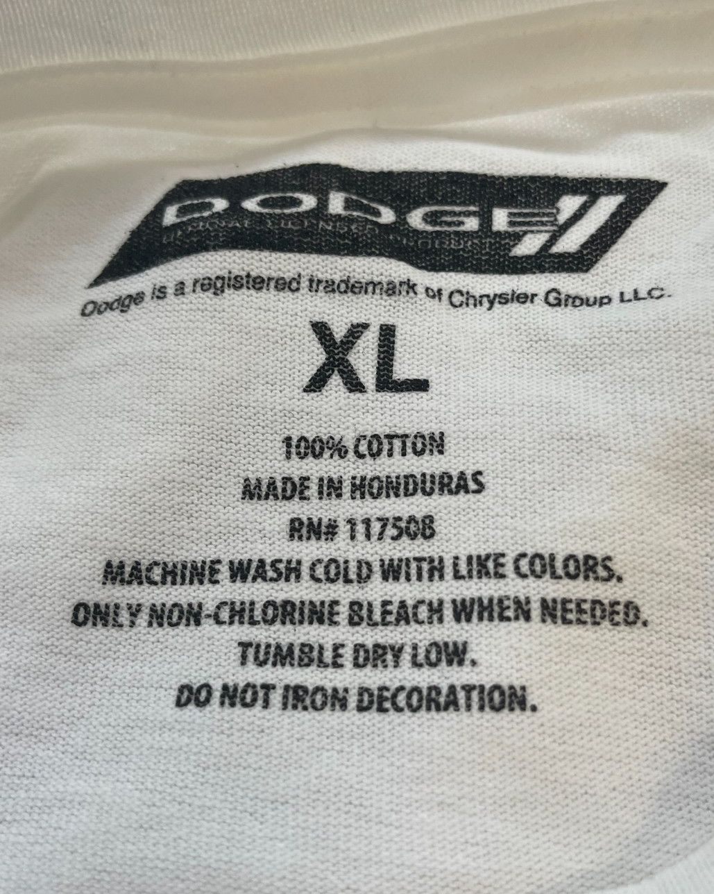 NEW Dodge Est. 1914 Retro Look Men’s Challenger White Cotton T-Shirt, XL size