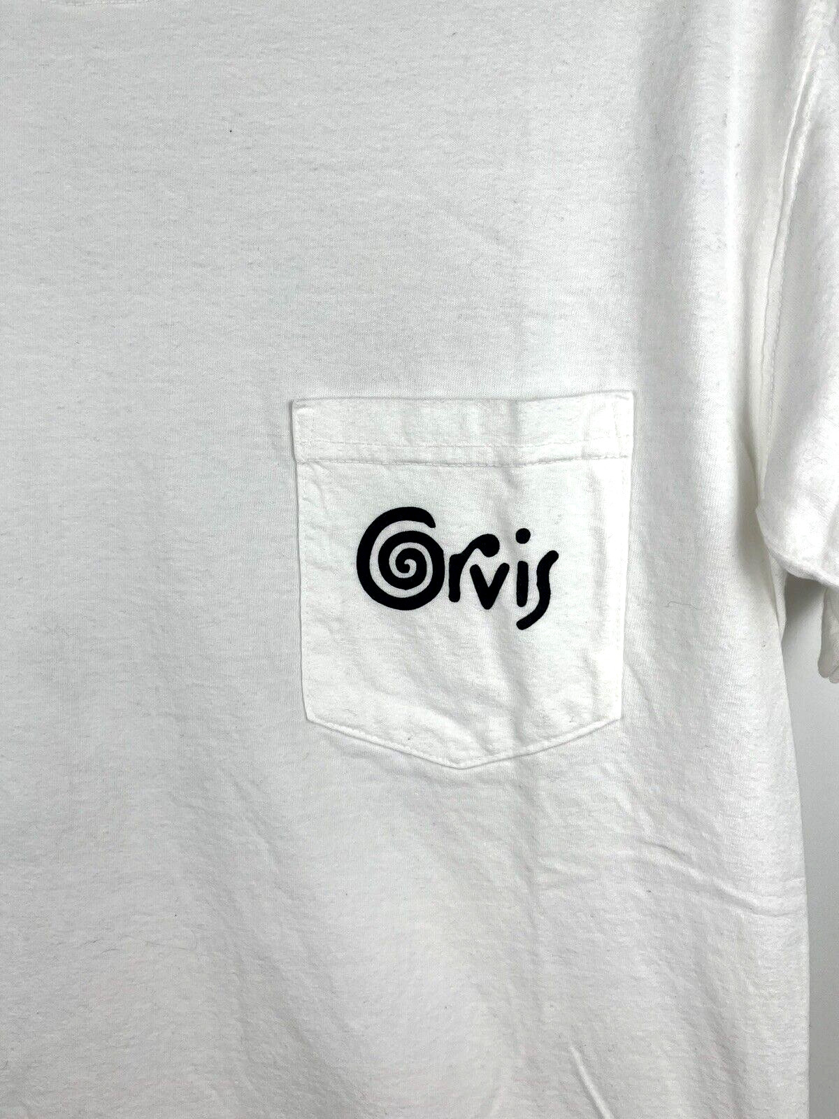 New Orvis Mens Pocket T Shirt Fishing Tackle White Mens Small Graphic Print