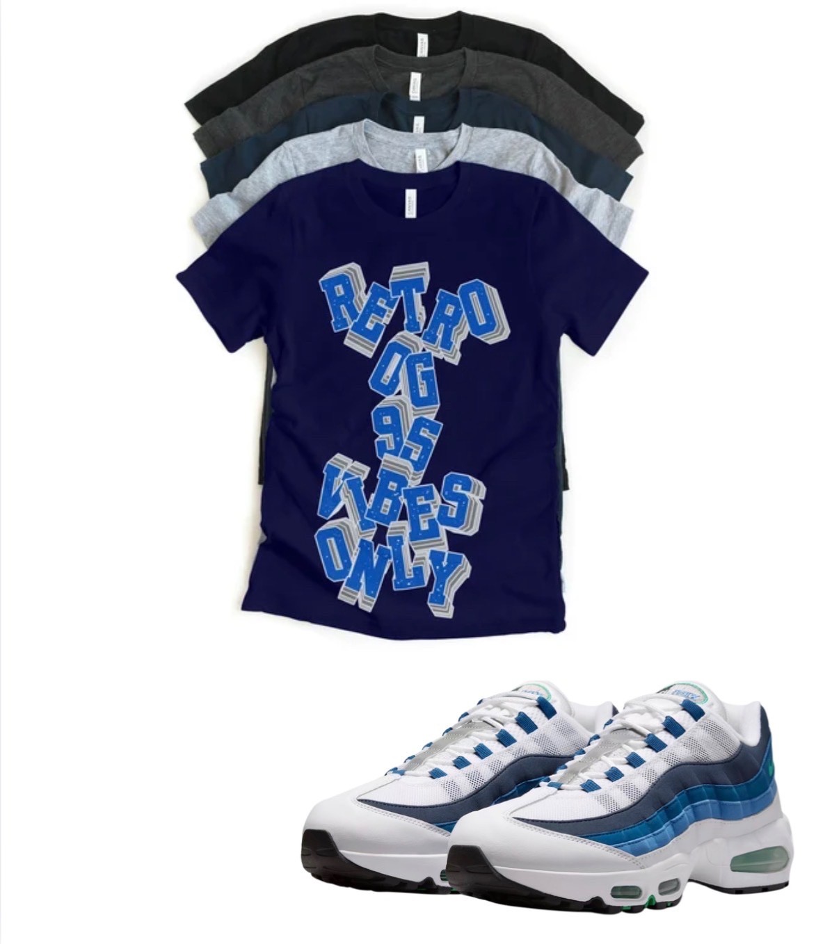 Max 95 OG Slate Retro Vibes Matching T-Shirt | Sneakerhead Streetwear Jordan