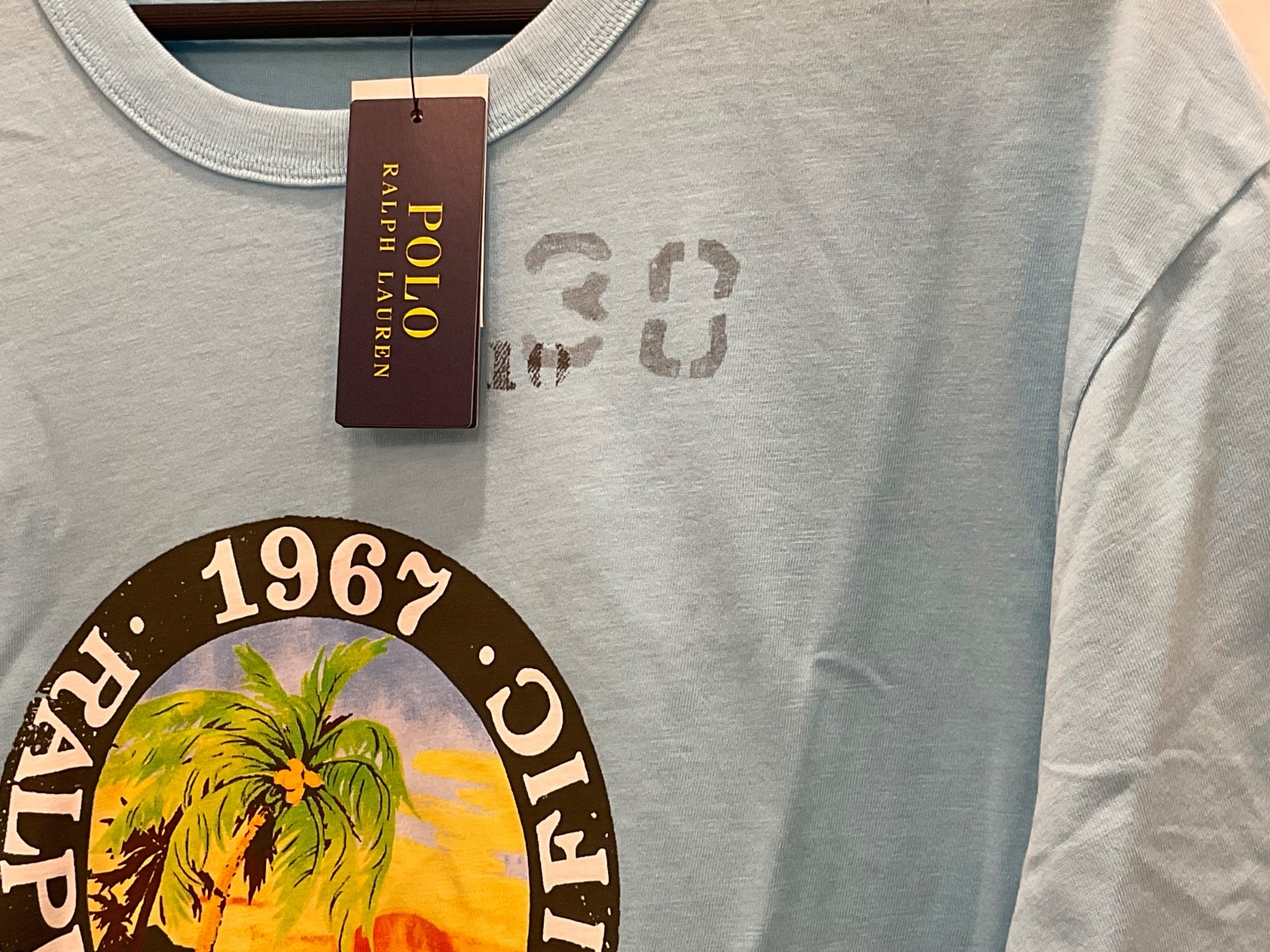 Polo Ralph Lauren Aqua “Ralph Lauren 1967 Pacific” Beach Short Sleeve T Shirt