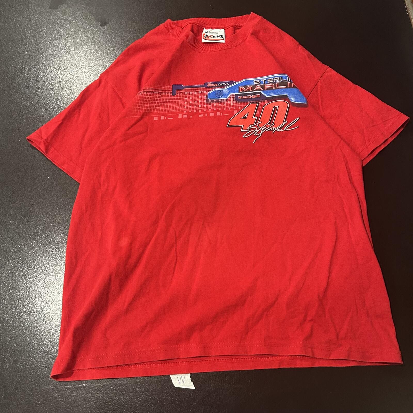2004 NASCAR Sterling Marlin Dodge Coors Light #40 Red Graphic T-Shirt Size M
